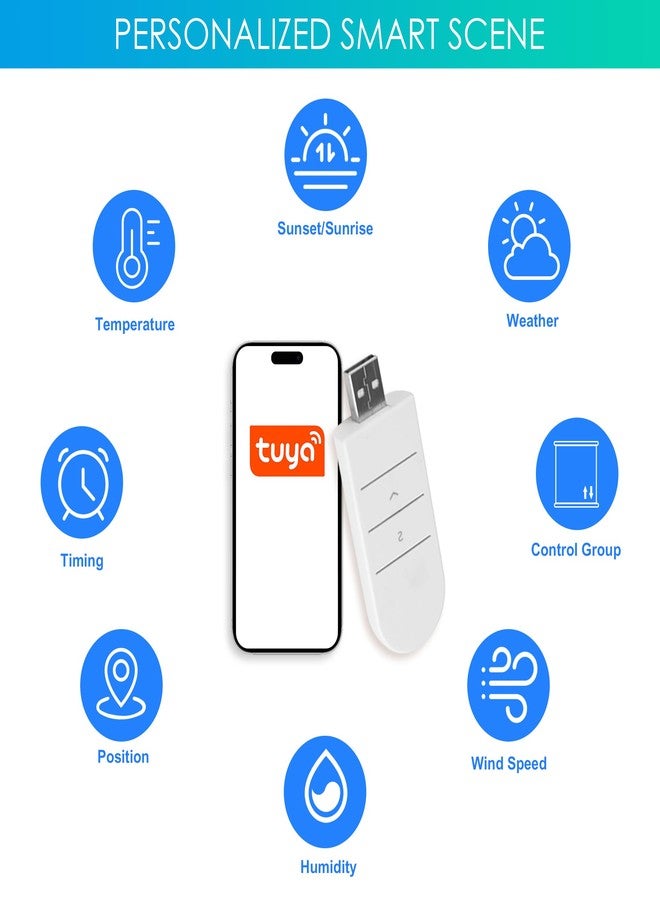 Allesin محول USB من Allesin للستائر الآلية، متوافق مع تطبيق Tuya، وAlexa، ومساعد Google (متوافق فقط مع ستائر Allesin الآلية) - Image 3